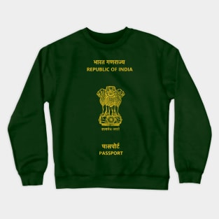 India / Vintage Look Passport Design Crewneck Sweatshirt